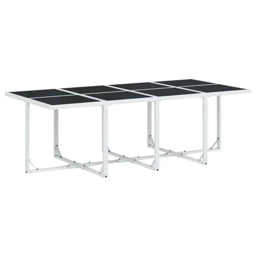 Ensemble à manger de jardin avec coussins 13pcs blanc textilène - 3