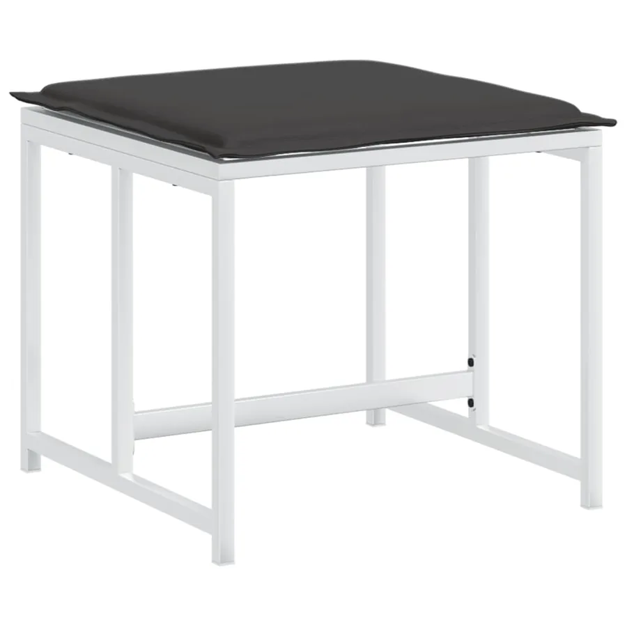 Ensemble à manger de jardin avec coussins 13pcs blanc textilène - 5