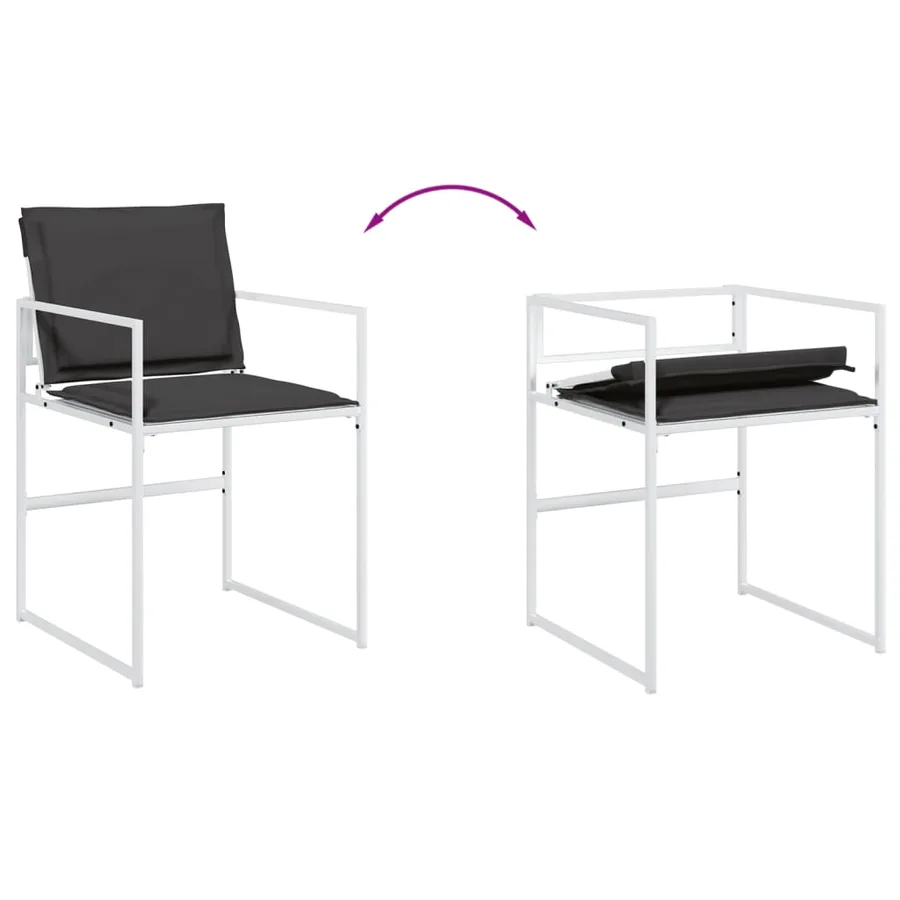 Ensemble à manger de jardin avec coussins 13pcs blanc textilène - 7