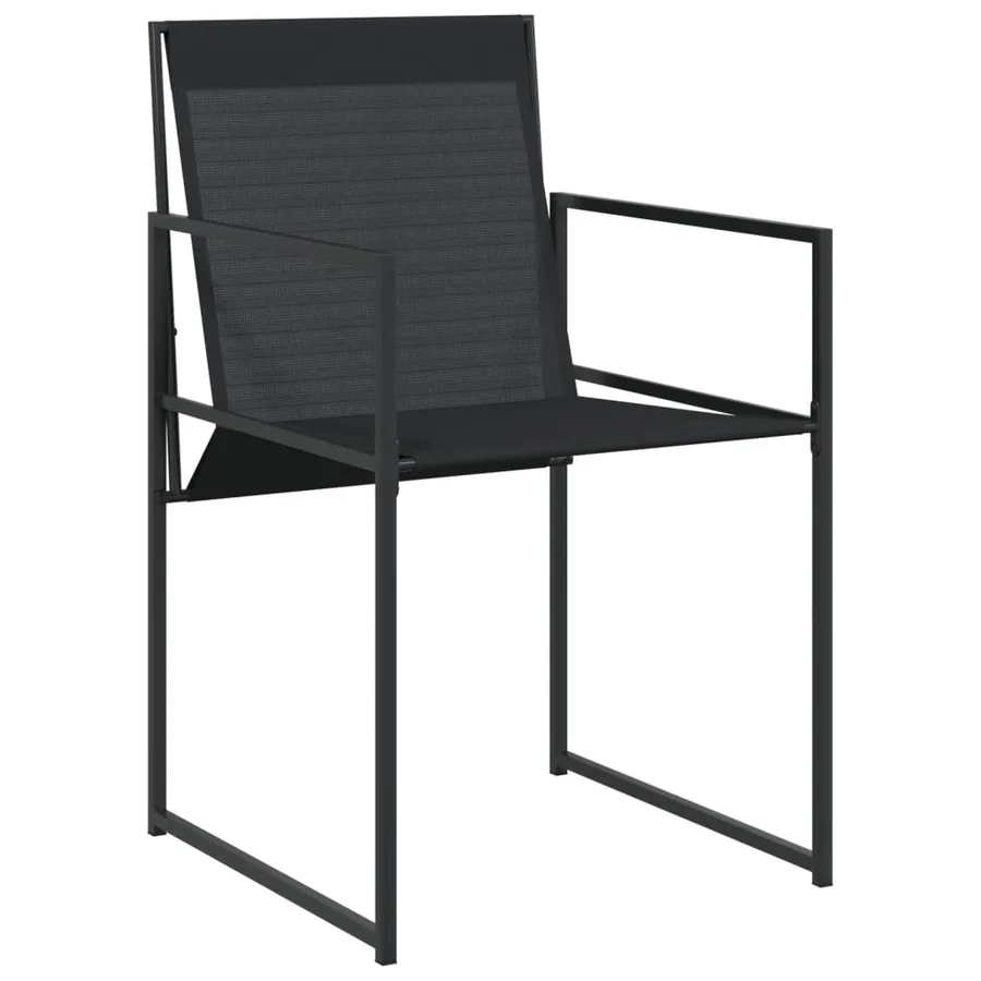 Ensemble à manger de jardin 11 pcs noir textilène - 4