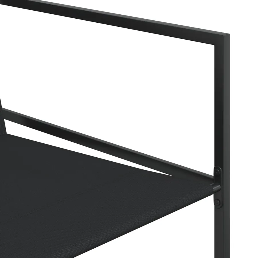 Ensemble à manger de jardin 11 pcs noir textilène - 6
