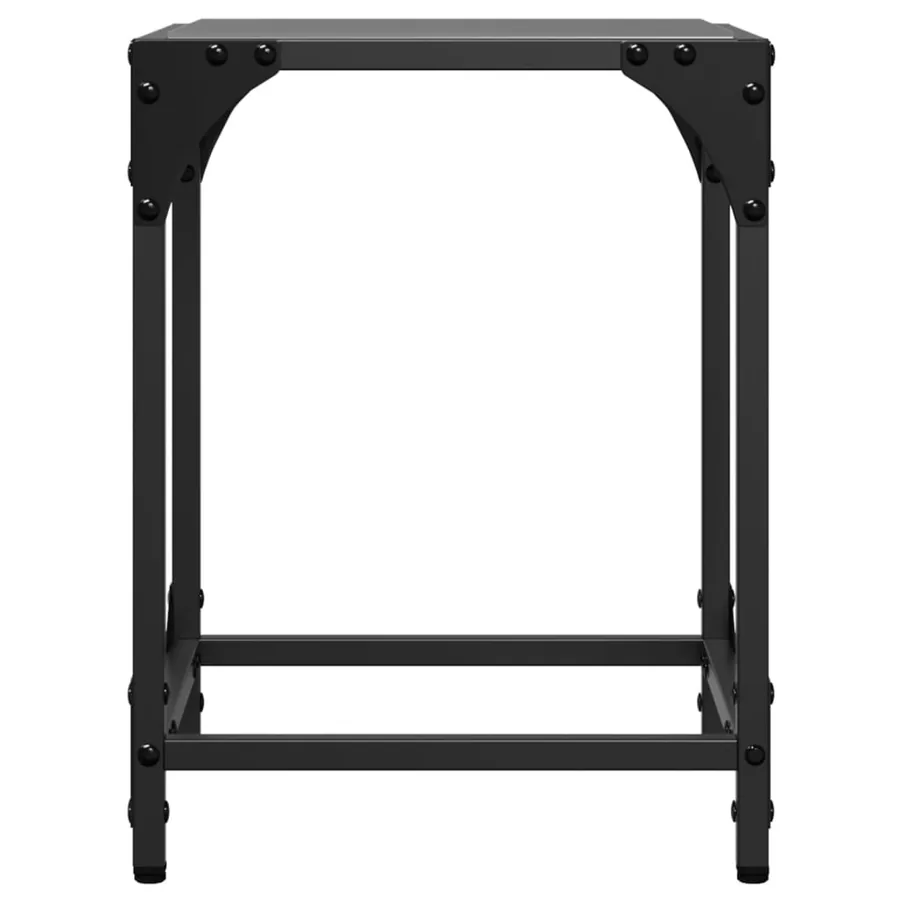 Tables basses avec dessus en verre noir 2 pcs 30x30x40 cm acier - 4