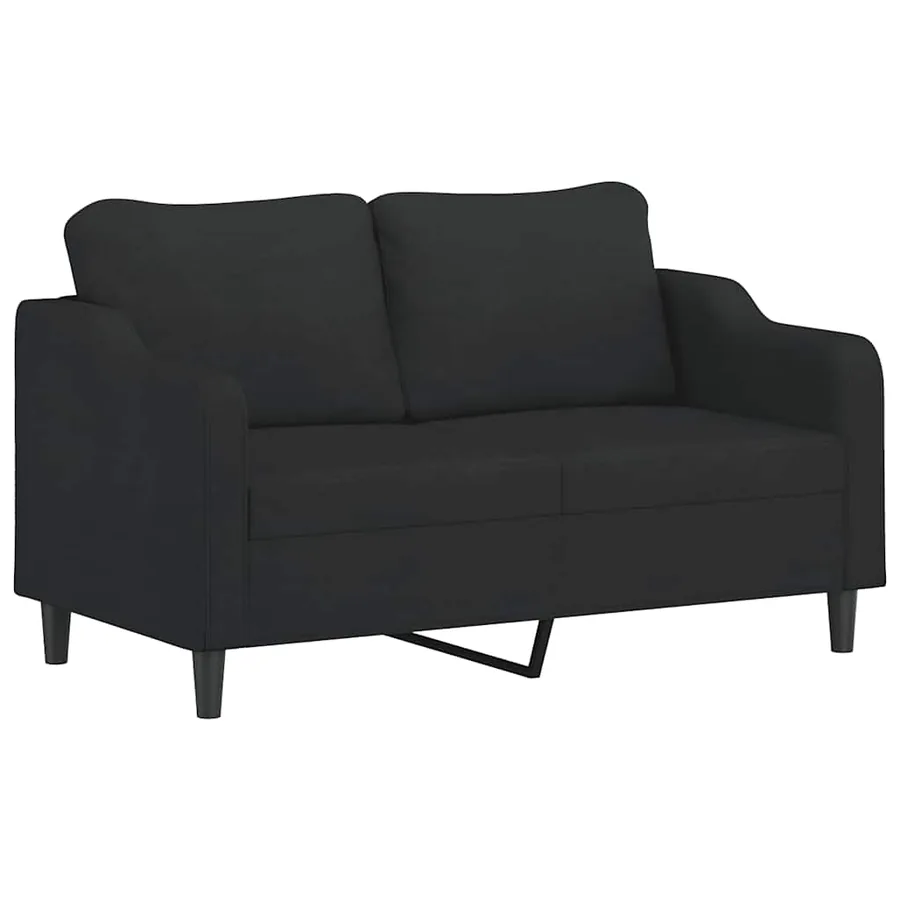 Ensemble de canapés 3 pcs avec coussins noir tissu - 4