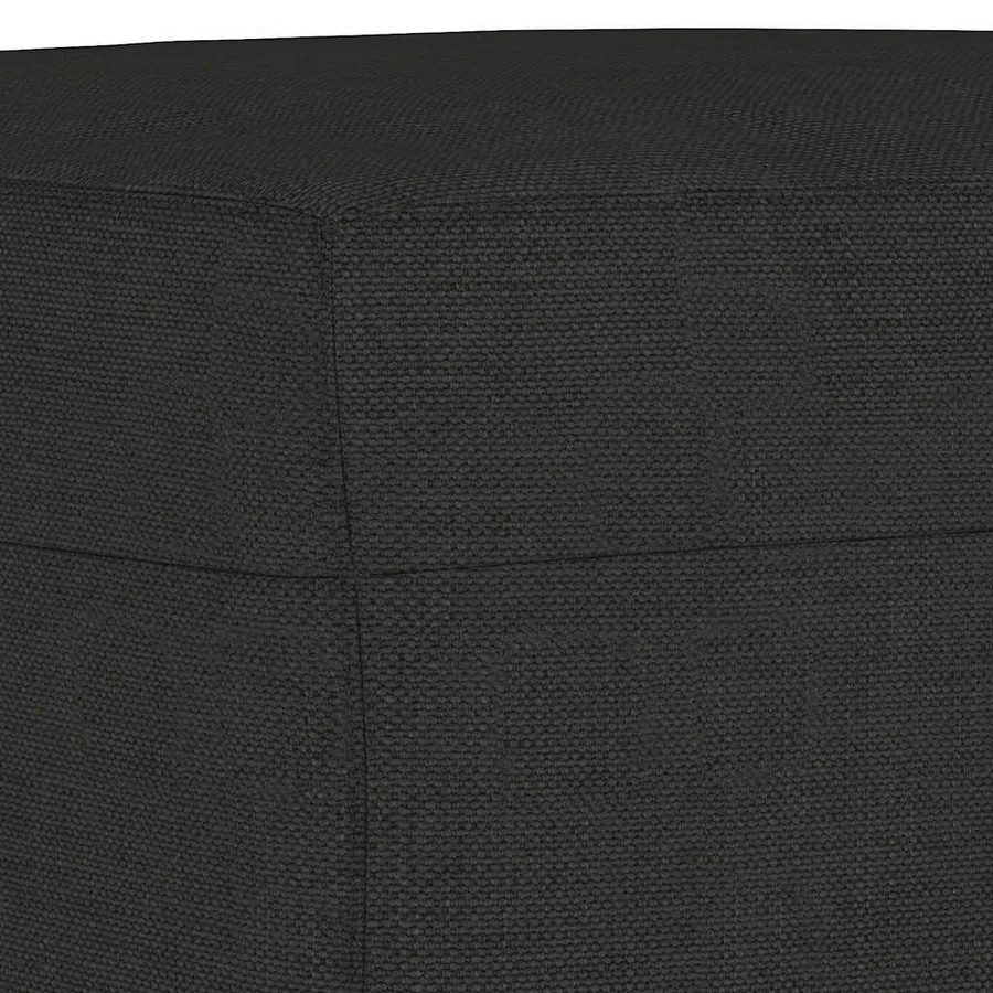 Ensemble de canapés 3 pcs avec coussins noir tissu - 6