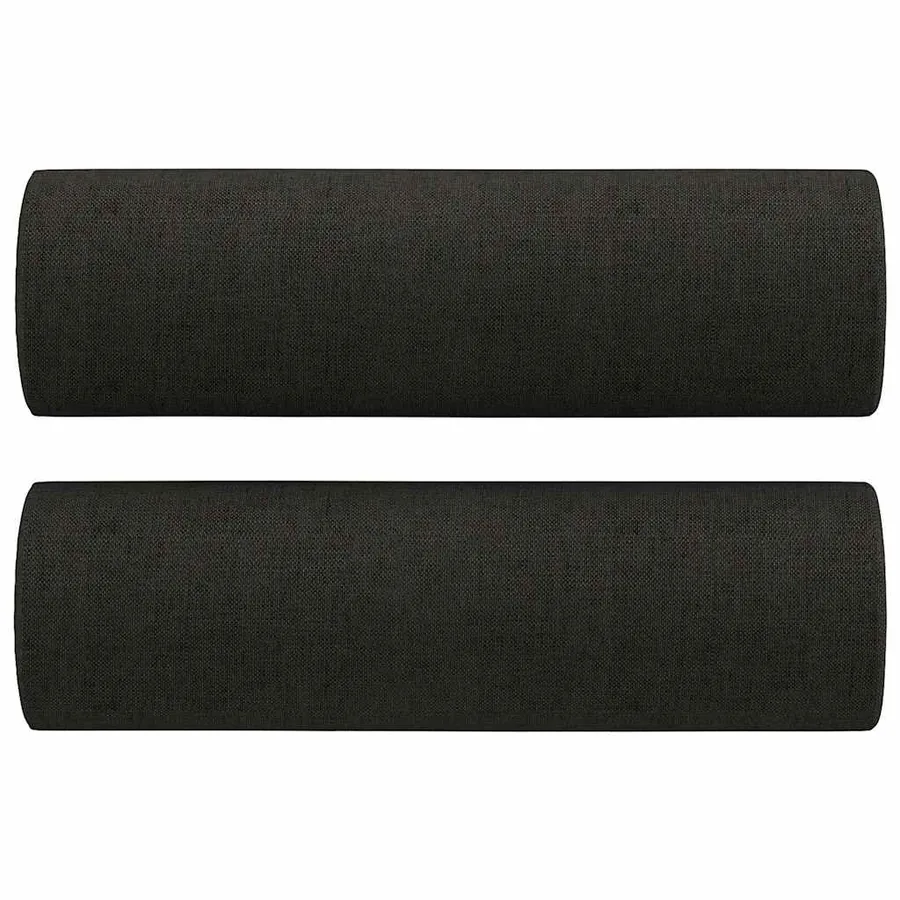 Ensemble de canapés 3 pcs avec coussins noir tissu - 7