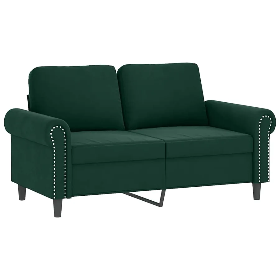 Ensemble de canapés 2 pcs avec coussins vert foncé velours - 3