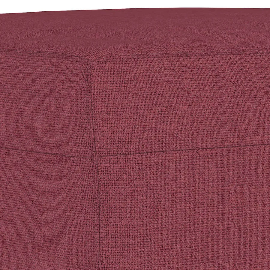 Ensemble de canapés 3 pcs avec coussins rouge bordeaux tissu - 6
