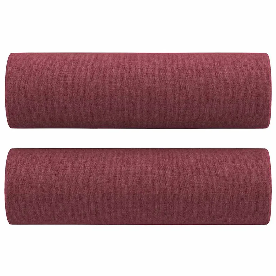 Ensemble de canapés 3 pcs avec coussins rouge bordeaux tissu - 7