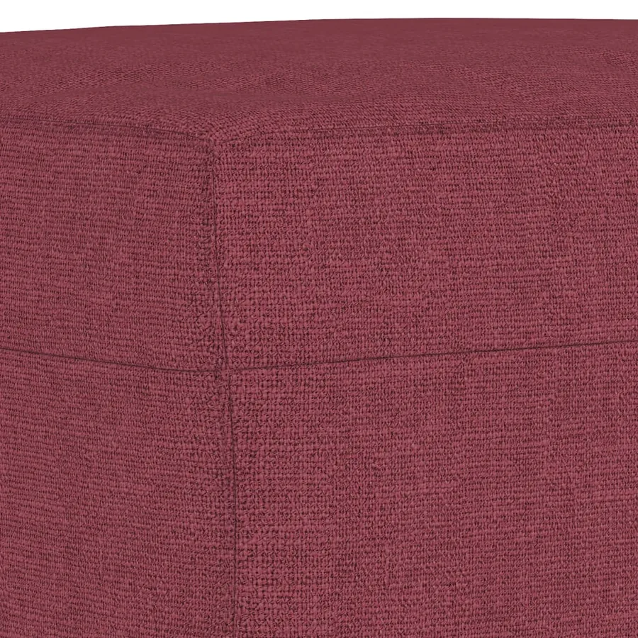 Ensemble de canapés 3 pcs avec coussins rouge bordeaux tissu - 6