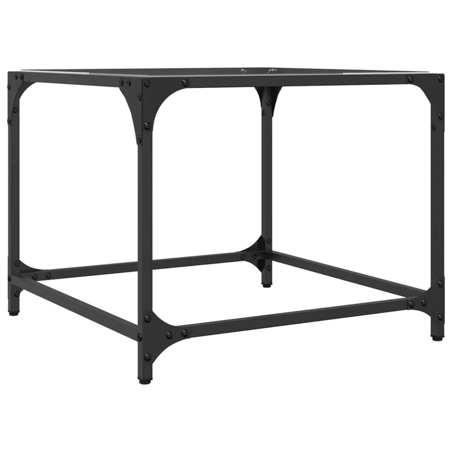 Table basse avec dessus en verre transparent 50x50x40 cm acier - 6
