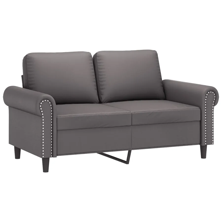 Ensemble de canapés 3 pcs avec coussins Gris Similicuir - 3