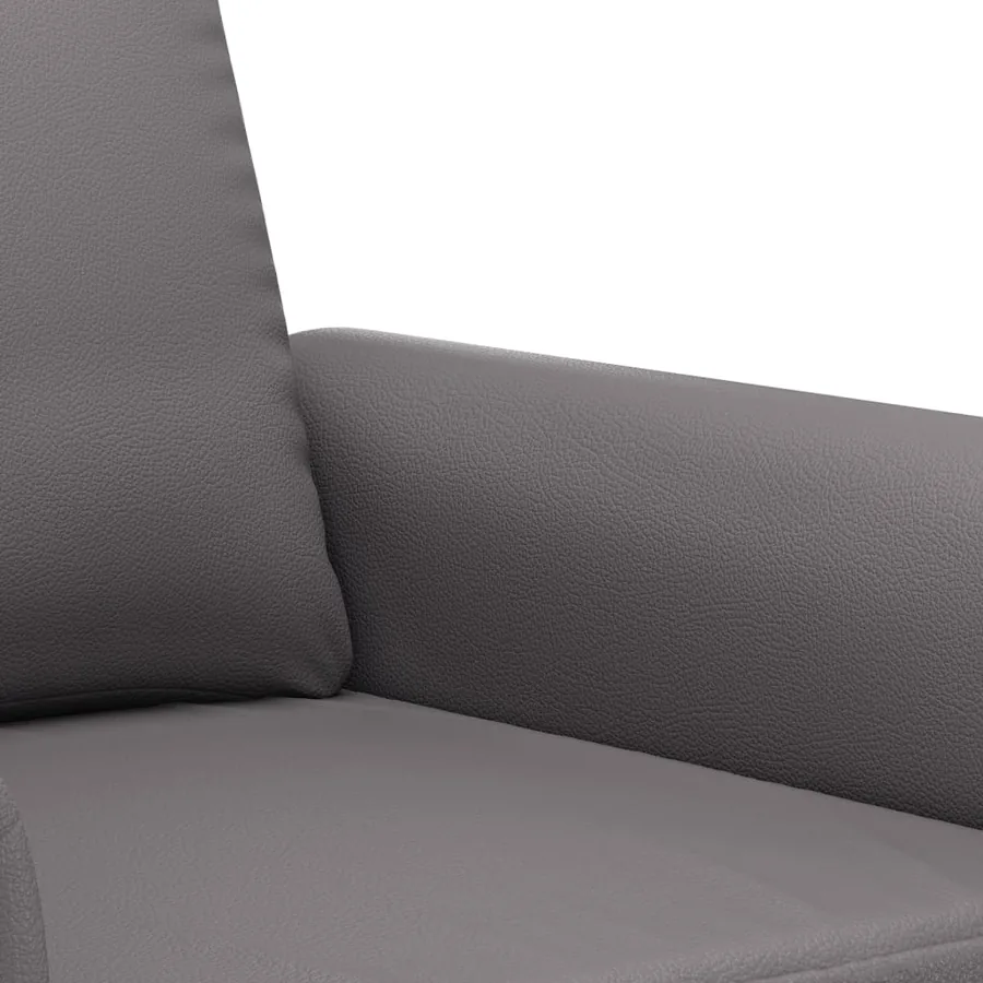 Ensemble de canapés 3 pcs avec coussins Gris Similicuir - 5