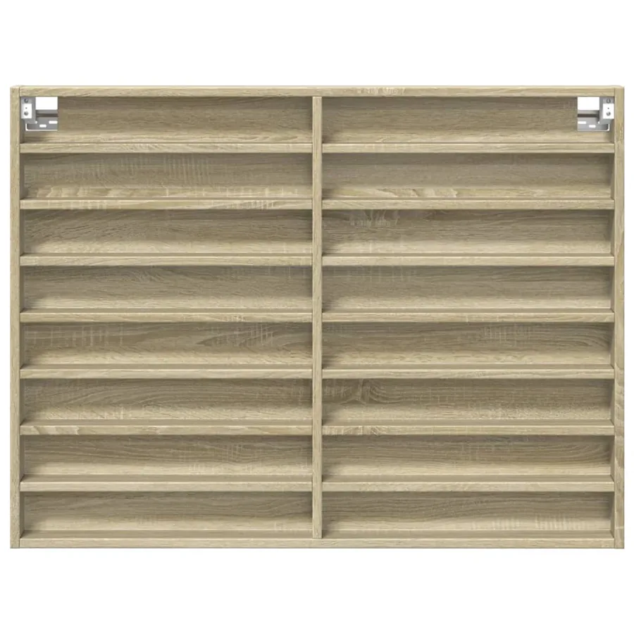 Armoire à vitrine chêne sonoma 100x8,5x75 cm bois d'ingénierie - 4