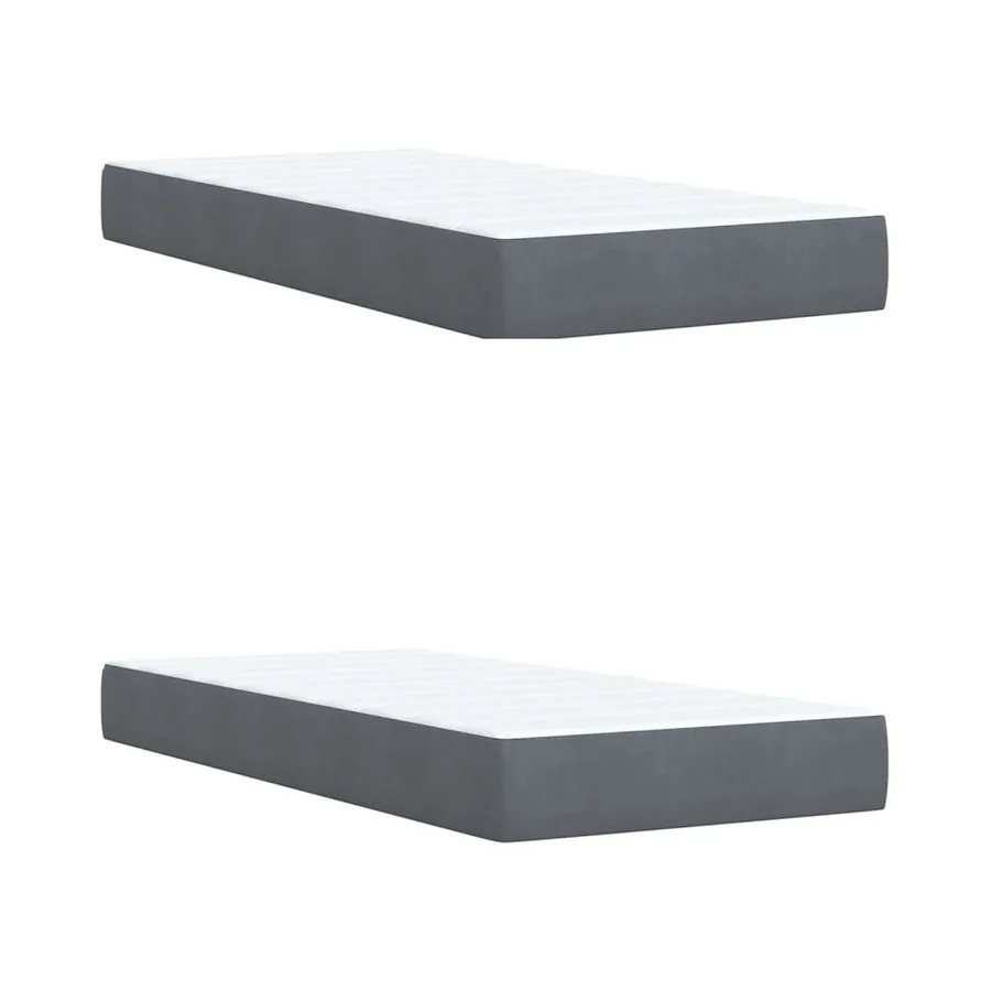 Sommier à lattes de lit et matelas Gris foncé 200x200cm Velours - 12