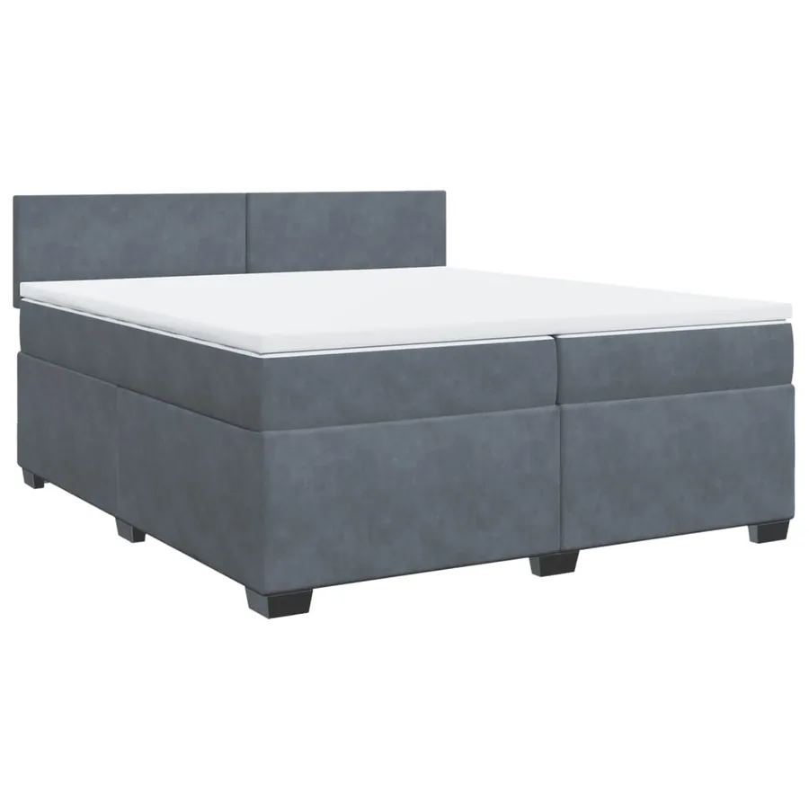 Sommier à lattes de lit et matelas Gris foncé 200x200cm Velours - 3