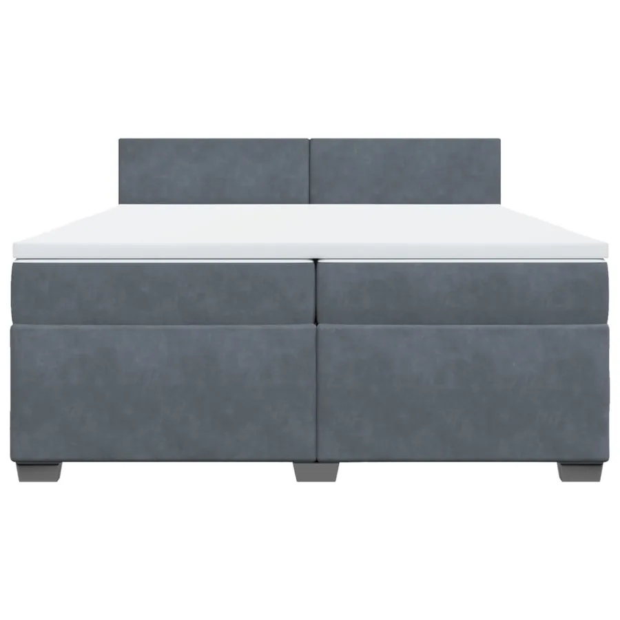 Sommier à lattes de lit et matelas Gris foncé 200x200cm Velours - 6