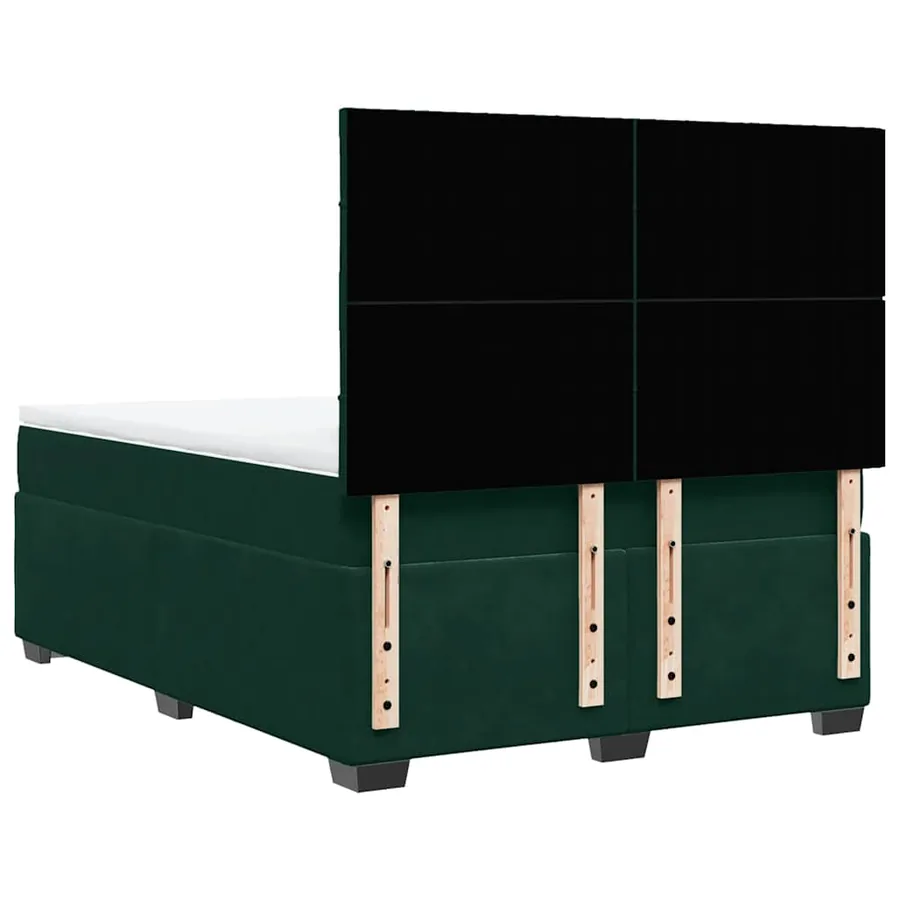 Sommier à lattes de lit et matelas Vert foncé 140x190cm Velours - 10
