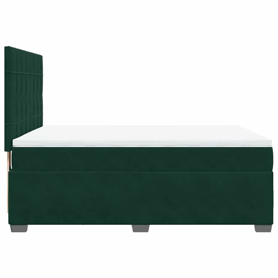 Sommier à lattes de lit et matelas Vert foncé 140x190cm Velours - 9