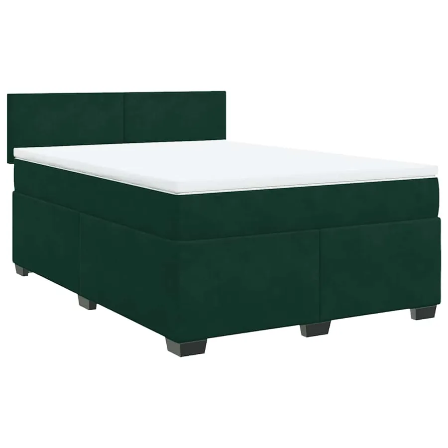 Sommier à lattes de lit et matelas Vert foncé 140x190cm Velours - 3