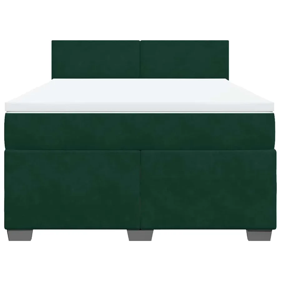 Sommier à lattes de lit et matelas Vert foncé 140x190cm Velours - 6