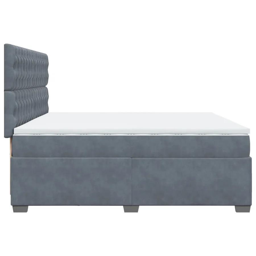 Sommier à lattes de lit et matelas Gris foncé 200x200cm Velours - 11