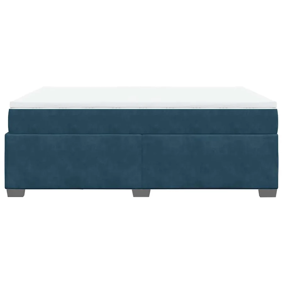 Sommier à lattes de lit et matelas Bleu foncé 140x190cm Velours - 8
