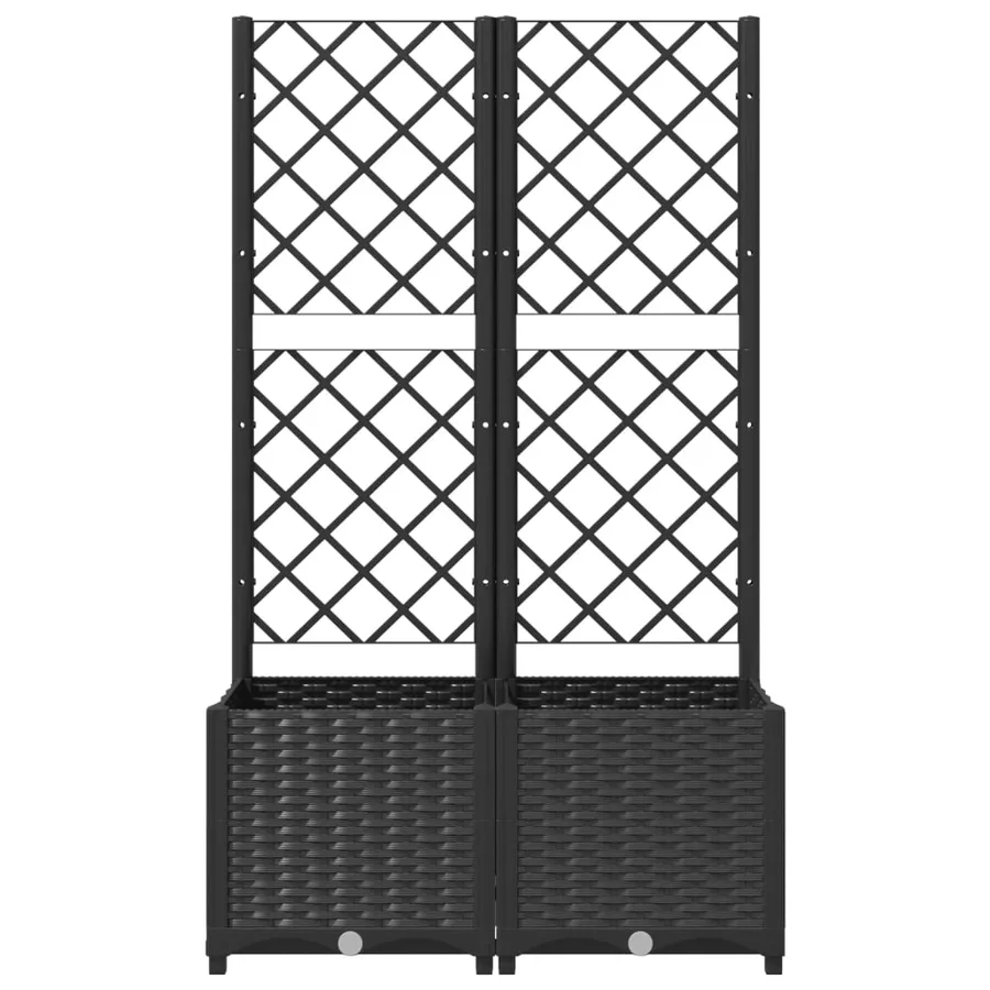 Planter with trellis Black 80x40x136 cm PP - 3