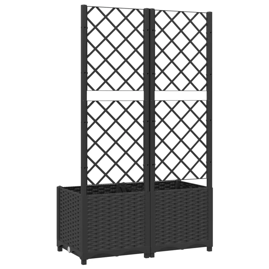 Planter with trellis Black 80x40x136 cm PP - 4