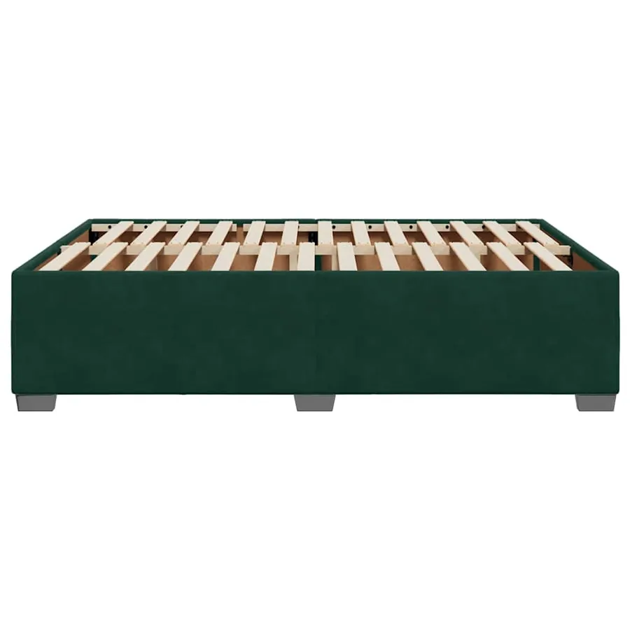 Cadre de lit sans matelas vert foncé 140x190 cm velours - 5