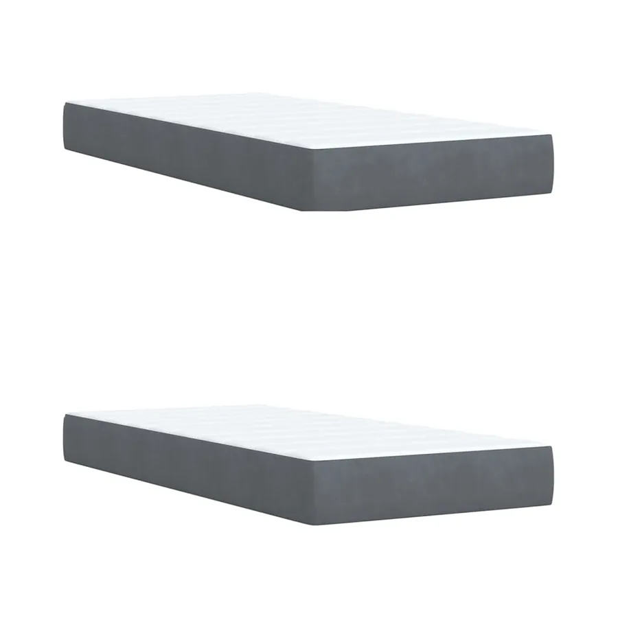 Sommier à lattes de lit et matelas Gris foncé 200x200cm Velours - 6