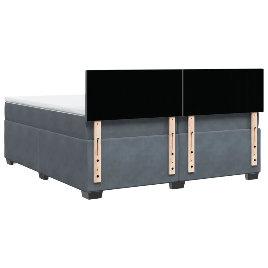Sommier à lattes de lit et matelas Gris foncé 200x200cm Velours - 10
