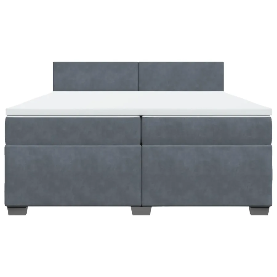 Sommier à lattes de lit et matelas Gris foncé 200x200cm Velours - 4