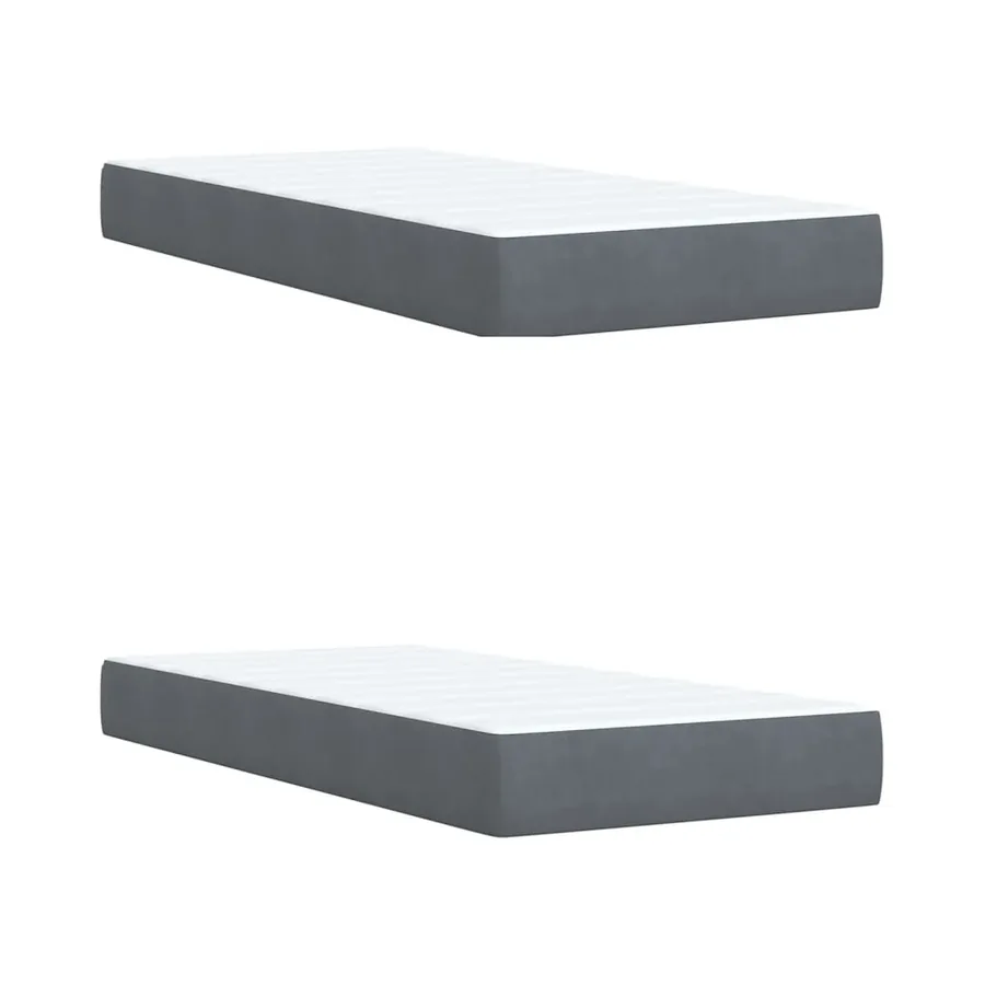 Sommier à lattes de lit et matelas Gris foncé 200x200cm Velours - 6