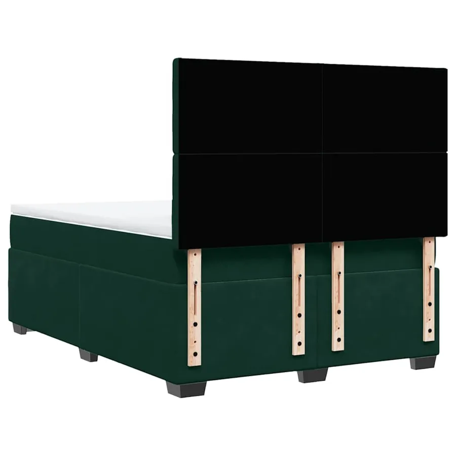 Sommier à lattes de lit et matelas Vert foncé 140x190cm Velours - 10