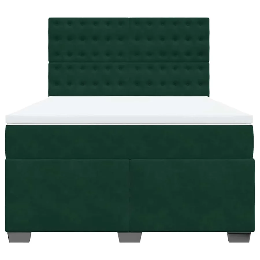 Sommier à lattes de lit et matelas Vert foncé 140x190cm Velours - 4