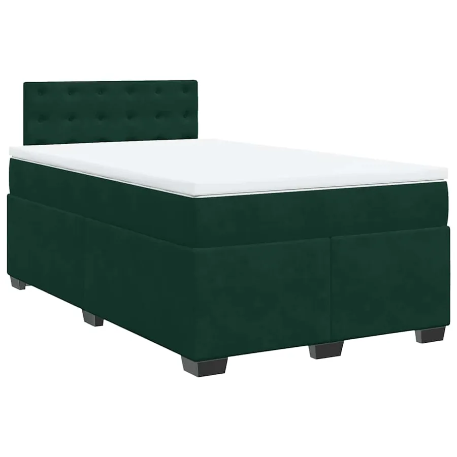 Sommier à lattes de lit et matelas Vert foncé 140x190cm Velours - 2