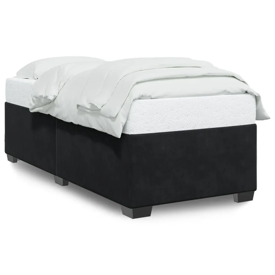 Cadre de lit sans matelas noir 100x200 cm velours - 2