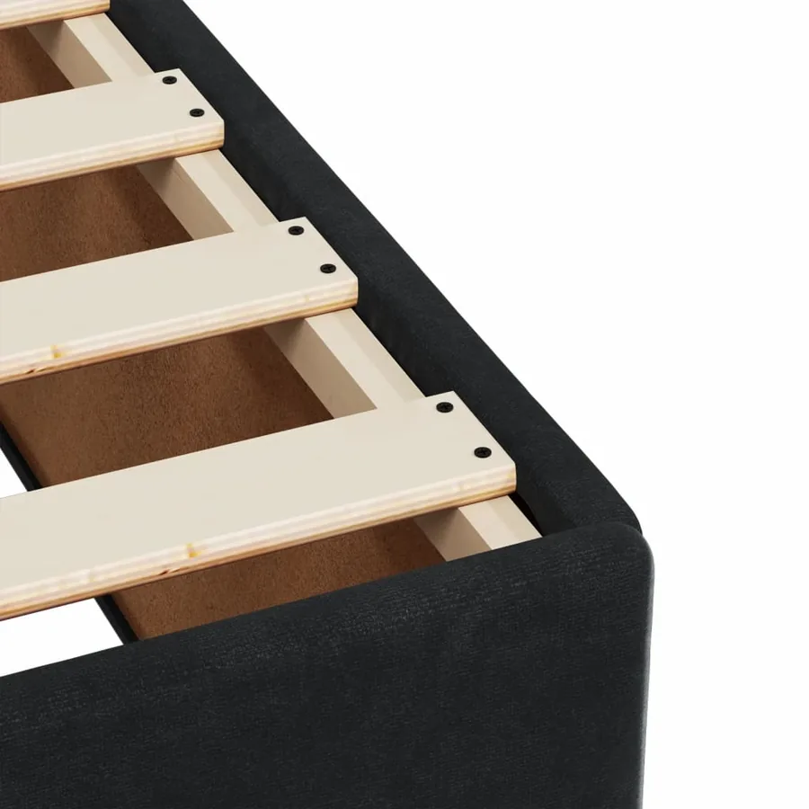 Cadre de lit sans matelas noir 100x200 cm velours - 7