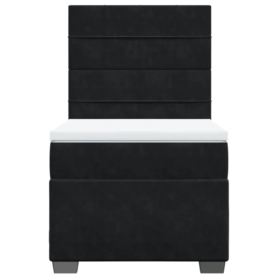 Sommier à lattes de lit avec matelas Noir 100x200 cm Velours - 6