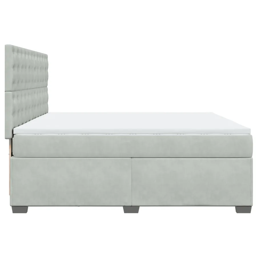 Sommier à lattes de lit et matelas Gris clair 200x200cm Velours - 11