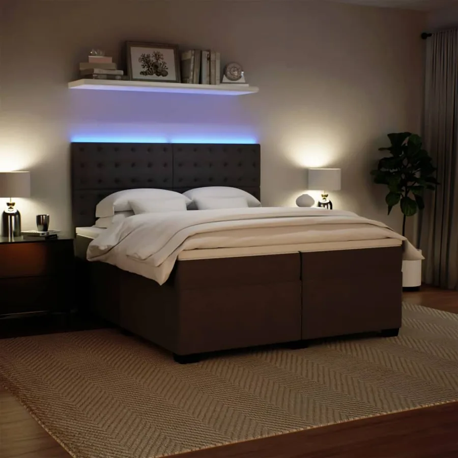 Sommier à lattes de lit et matelas Gris clair 200x200cm Velours - 4