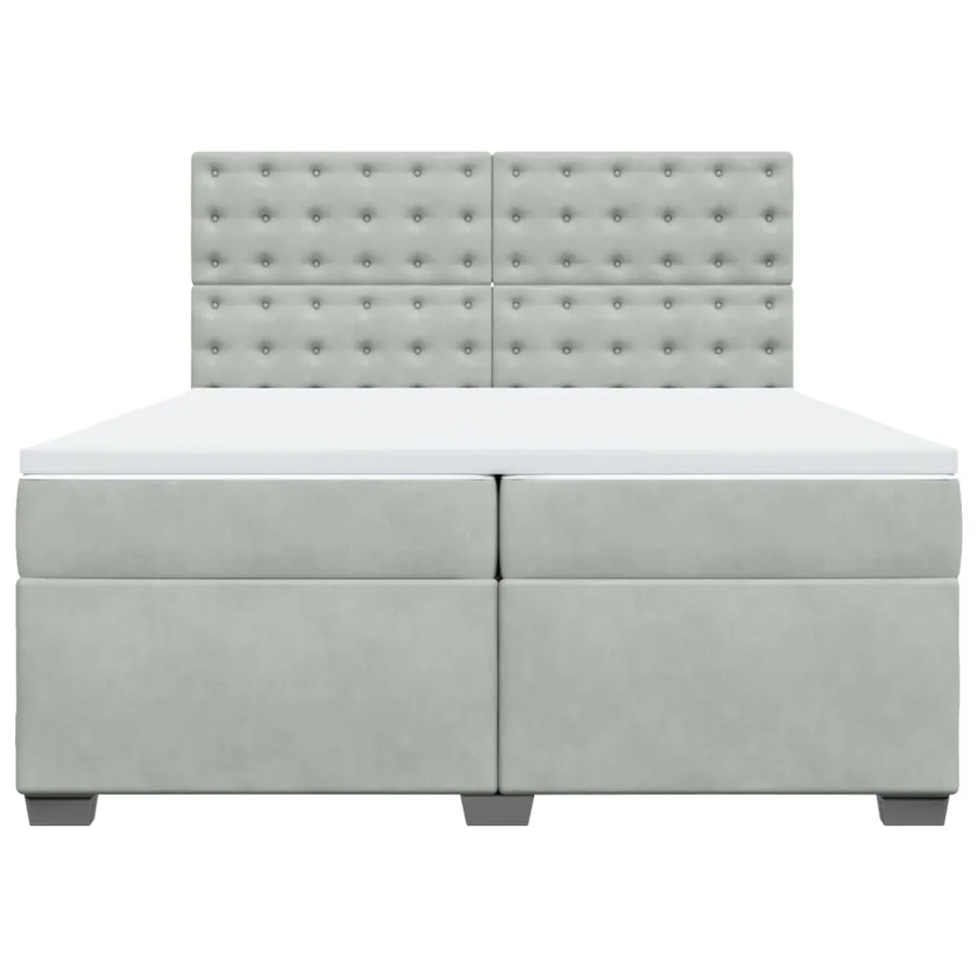 Sommier à lattes de lit et matelas Gris clair 200x200cm Velours - 6