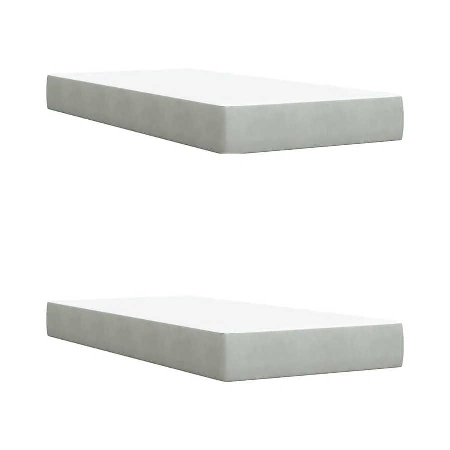 Sommier à lattes de lit et matelas Gris clair 200x200cm Velours - 9