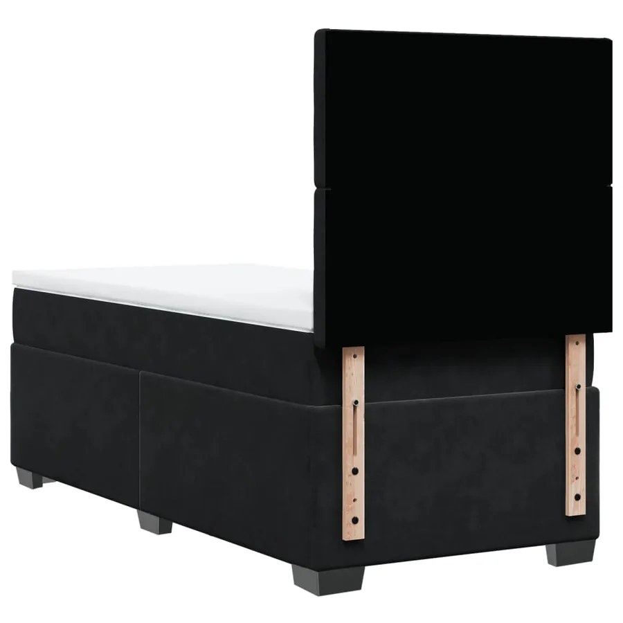 Sommier à lattes de lit avec matelas Noir 100x200 cm Velours - 12
