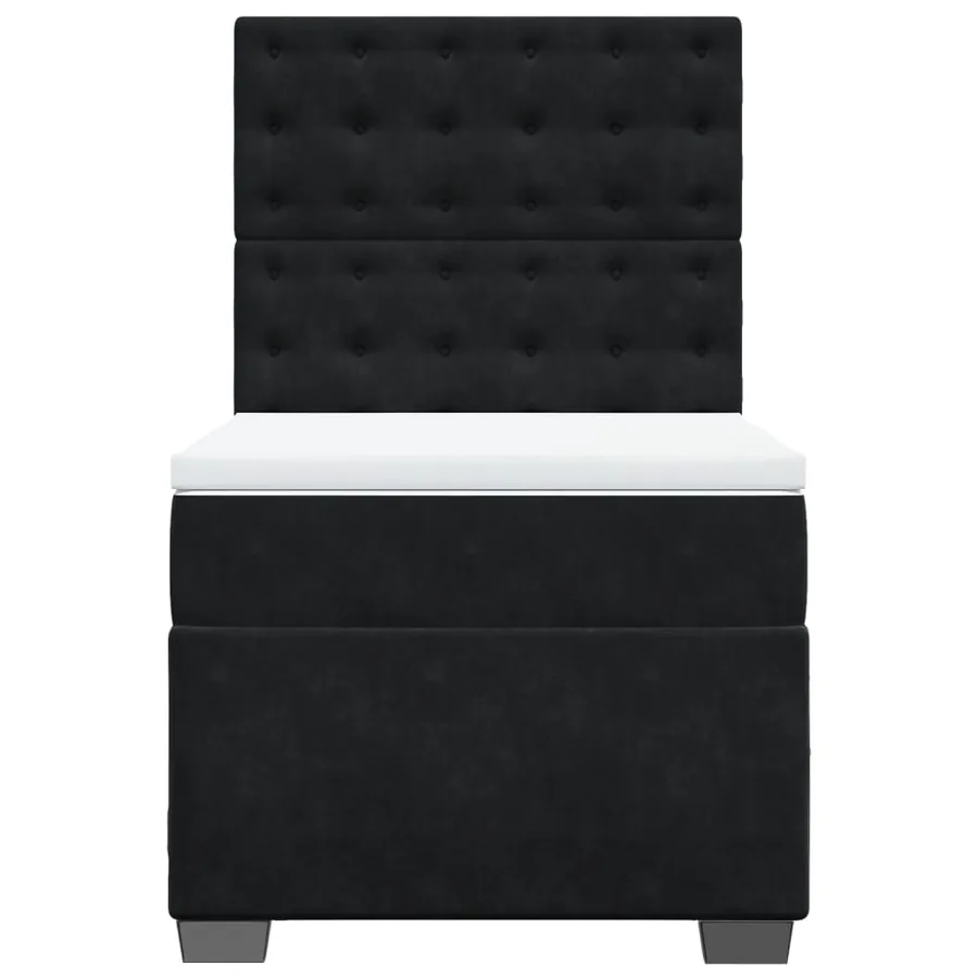 Sommier à lattes de lit avec matelas Noir 100x200 cm Velours - 6
