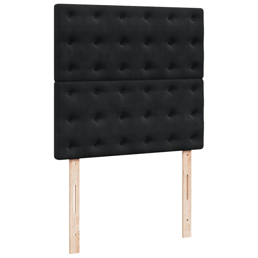 Sommier à lattes de lit avec matelas Noir 100x200 cm Velours - 7