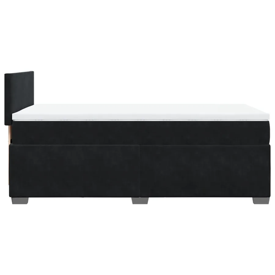 Sommier à lattes de lit avec matelas Noir 100x200 cm Velours - 7