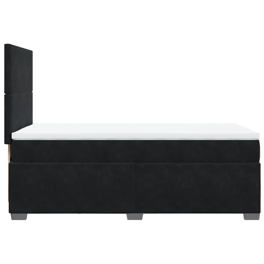 Sommier à lattes de lit avec matelas Noir 100x200 cm Velours - 9