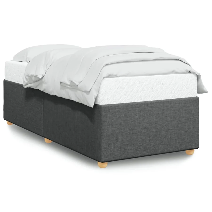 Cadre de lit sans matelas gris foncé 80x200 cm tissu - 2