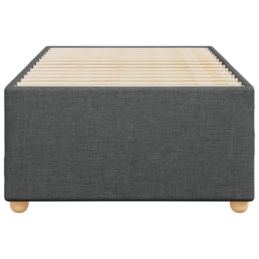Cadre de lit sans matelas gris foncé 80x200 cm tissu - 4